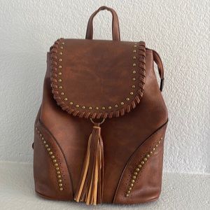 Brown tassel backpack